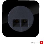 کلید و پریز آدا پلکسی مشکی دلند پلاس /سوکت تلفن دوخط(مکانیزم+قاب)