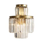 لوستر کریستالی نیرا نور مدل دیواری نیم دایره طبقاتی خوشه ای SWCKw-446