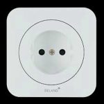 کلید و پریز آدا سفید دلند پلاس /آدا،پریز برق محافظ دار(مکانیزم+قاب)