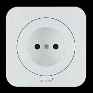 کلید و پریز آدا سفید دلند پلاس /آدا،پریز برق محافظ دار(مکانیزم+قاب)