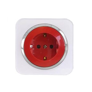 کلید و پریز آوا پلکسی سفید زه نقره ای /پریز ارت UPS(مکانیزم+قاب+زه نقره ای)