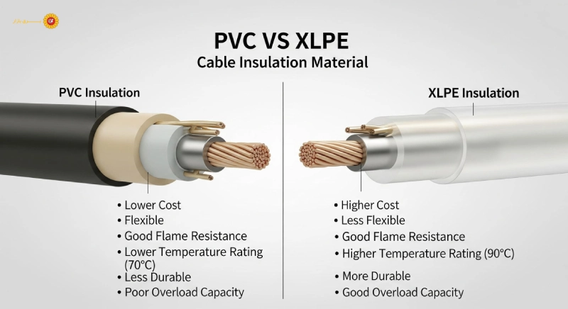 تفاوت کابل‌های PVC و XLPE