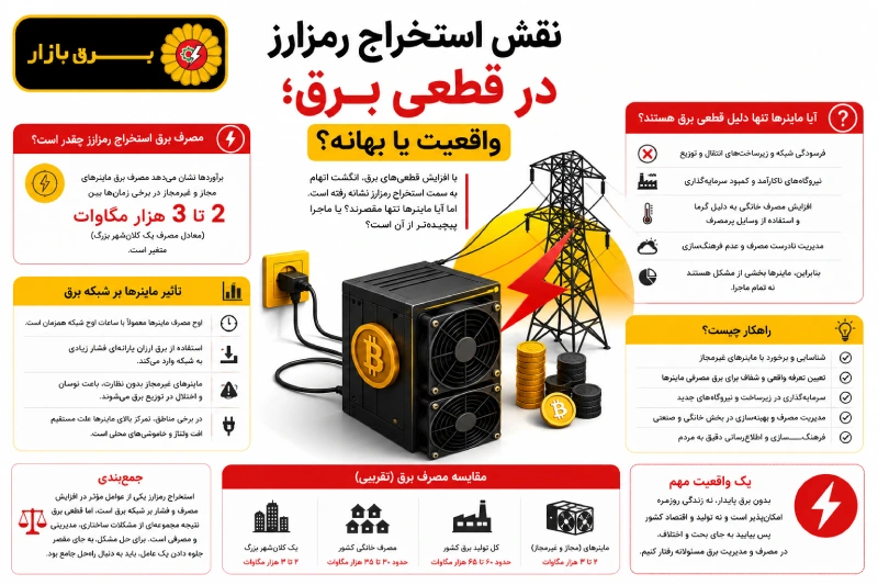 نقش استخراج رمزارز در قطعی برق؛ واقعیت یا بهانه؟